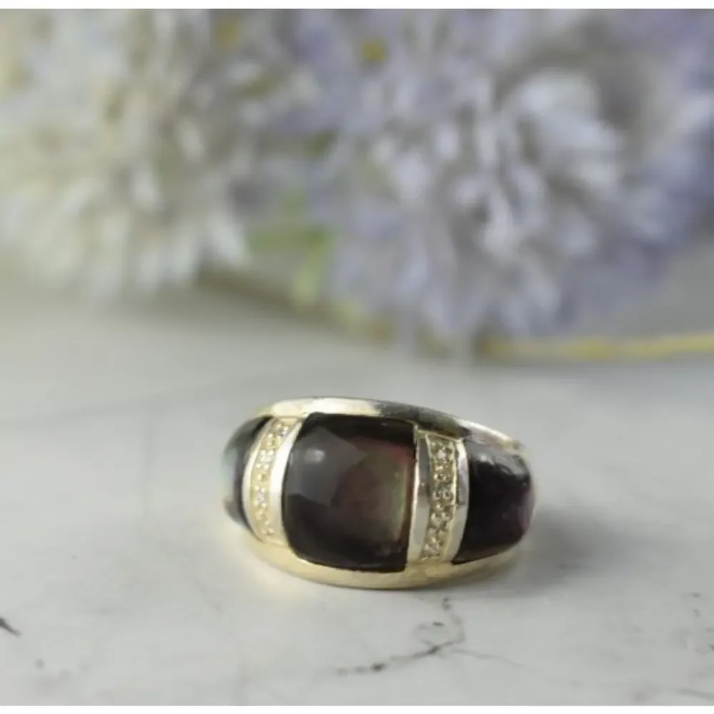 925 Sterling Silver Mother OF Pearl Ring Size 8